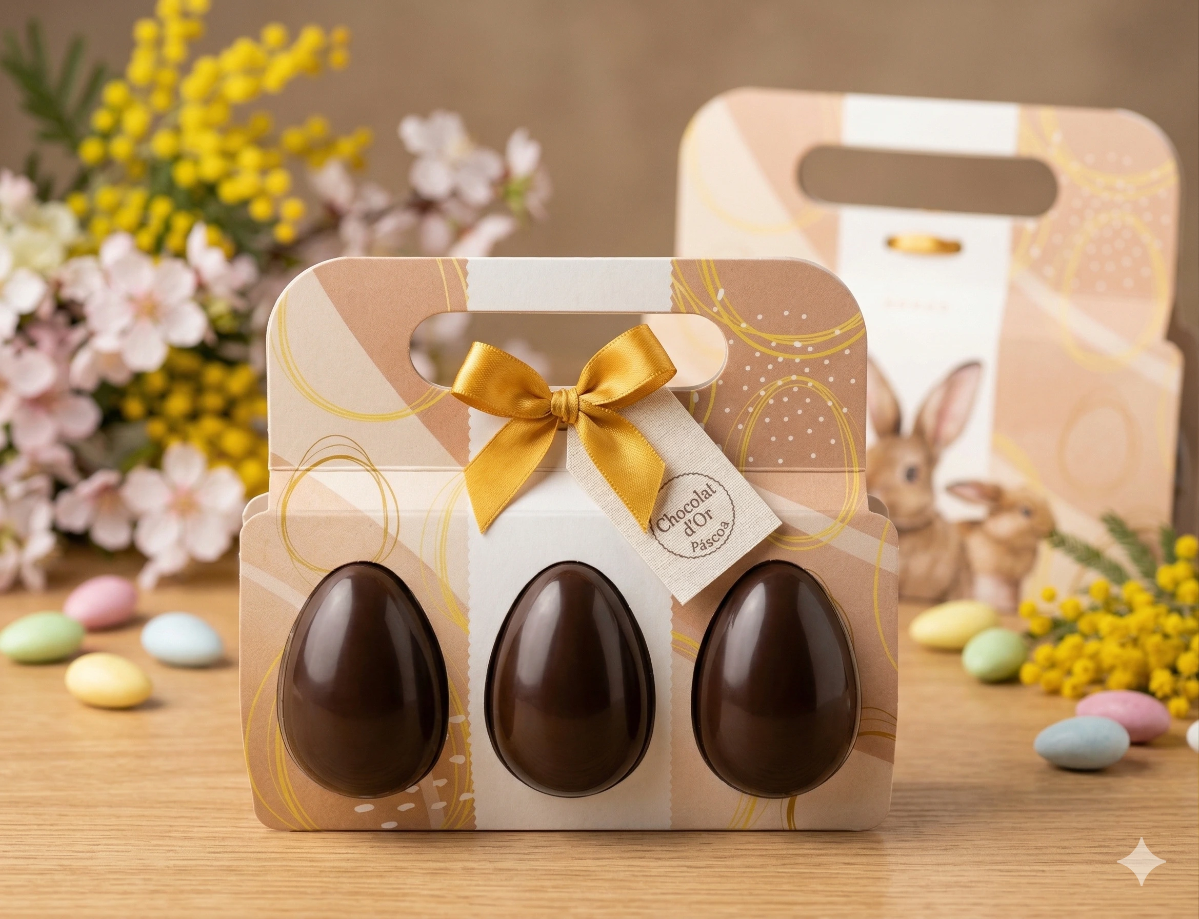 Mini ovo de páscoa lembrança 3 ovinhos maciços 50g Brasília DF