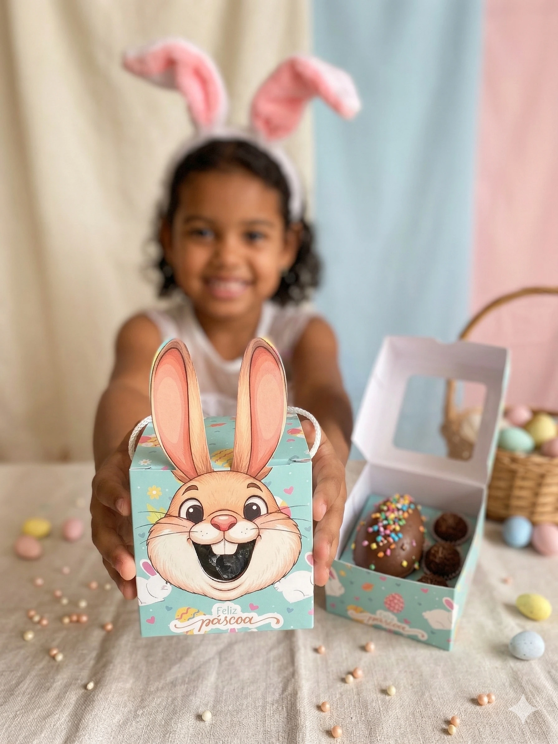 Caixa de páscoa personalizada com mini ovo recheado 60g Brasília DF