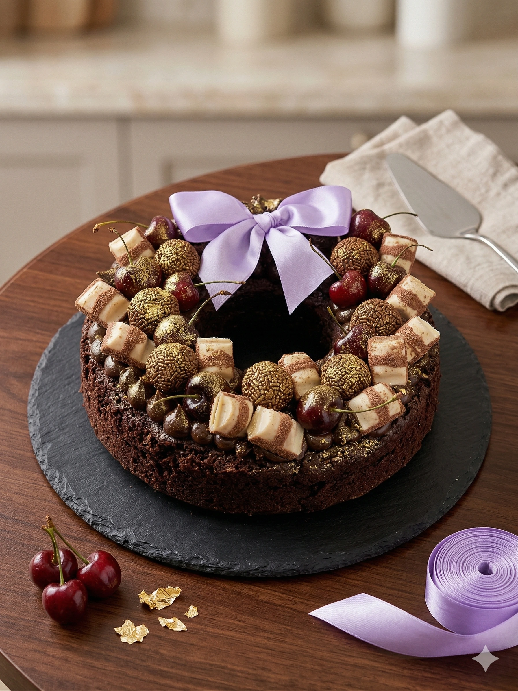 Guirlanda de brownie artesanal de páscoa em Brasília DF - Doces Finos DC